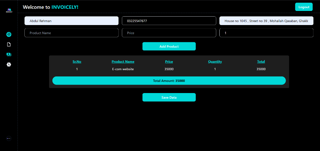 Logo thumbnail of the project: Invoicely - Business Invoice & PDF Generator