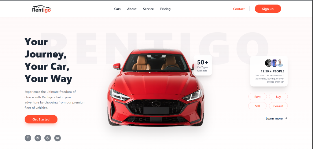 Logo thumbnail of the project: Rentigo - AI-Integrated Smart Car Rental System